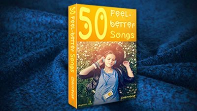 50 Feel-better Songs book on cosy dark blue blanket